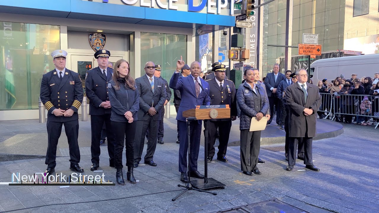 NYC Mayor Eric Adams Holds New Year's Eve Security Press Conference ...