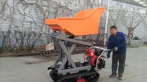 Crawler type dumper with lift container, Hydraulic Scissor lifter