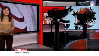 Rogue camera at the start of a BBC News bulletin