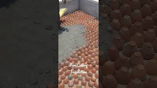 Earthen Pots on Roof for Ceiling Insulation
