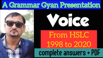 HSLC 2021:: SEBA :: Previous Year Questions & Answers:: Voice from 1998 to 2020 :: Grammar Gyan