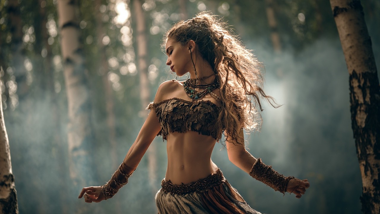 🌿 This Sacred Tribal Dance Eases Body Tension and Pain | Mystic Birch Forest | 528 Hz Shamanic