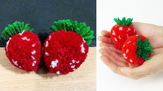 Easy Strawberry out of yarn || Strawberry || Woolen Strawberry 2021