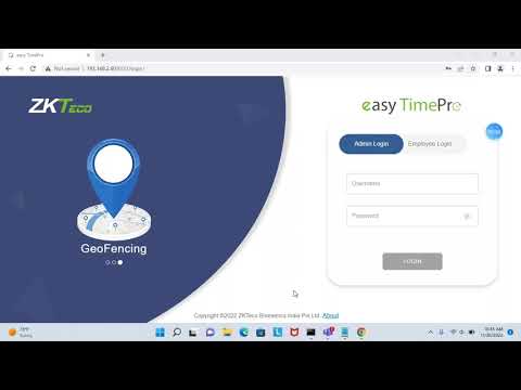 ZKTeco Easy Time Pro Software Configuration Hindi