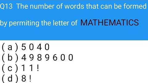 CSIR NET 2012, number theory ka Q , find the total number of words can be formed by the word .....