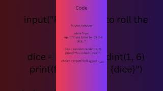 Build a Dice Roller App in Python | Beginner Python Project #coding #programming