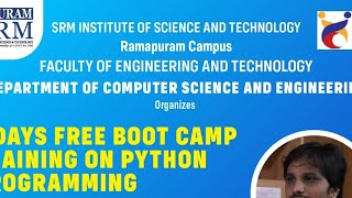 Day 6 - Python Bootcamp - SRMIST, Ramapuram Campus, Chennai , Indian Servers