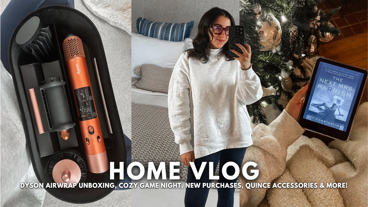 HOME VLOG 🏡 dyson airwrap unboxing, cozy game night, new purchases, quince accessories & more!