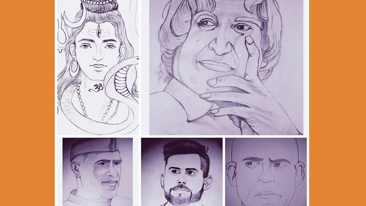 Artistic pencil portraits  Famous people Video Sketches by  eKolonjaStudio  YouTube