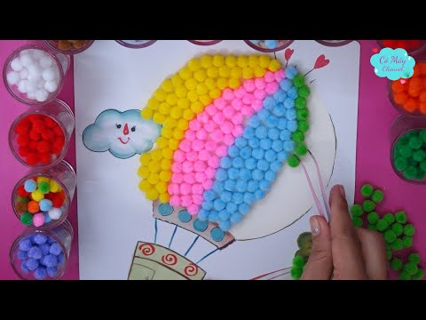 Video Tranh dán bông màu hình khinh khí cầu - Coloring hot... - youtube