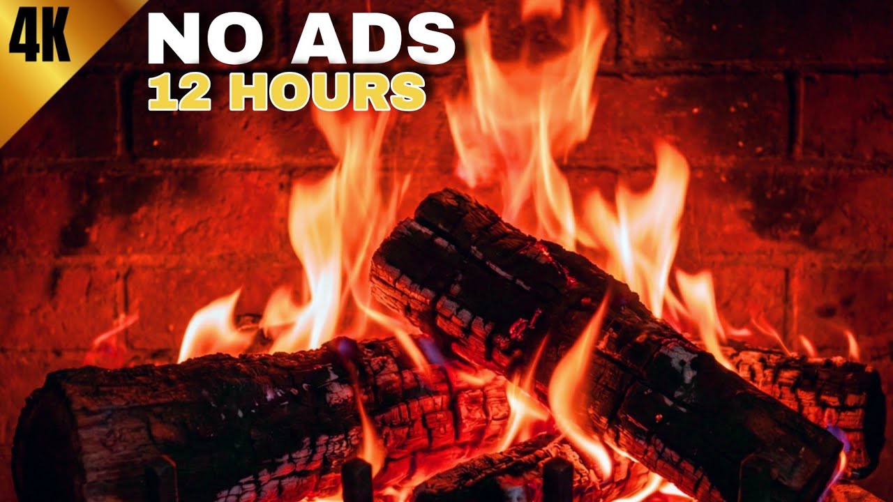 🔥 🔥 Cozy Fireplace 4K 🔴 | 12 Hours | Fire Sounds for Sleep, Relaxation, TV Background