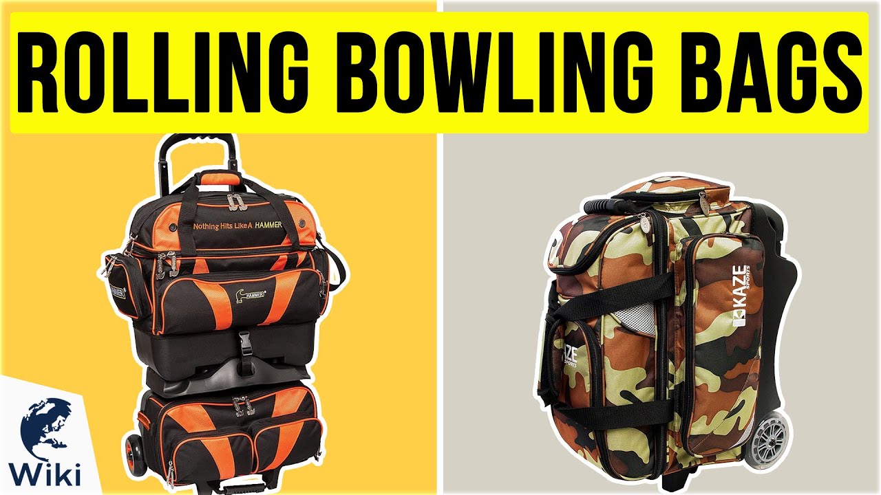 KAZE SPORTS Deluxe 3 Ball Roller Bowling Bag with Smooth PU Wheels 