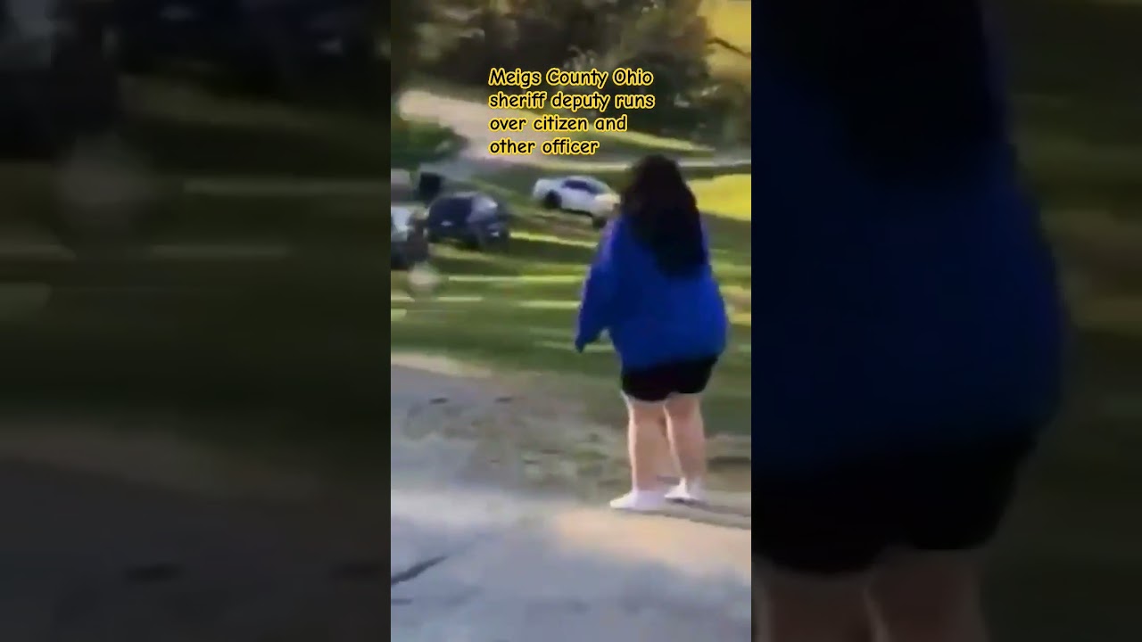Meigs County Ohio sheriff deputy runs over a man and deputy in man's front yard