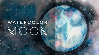 Painting a Watercolor Moon in Space