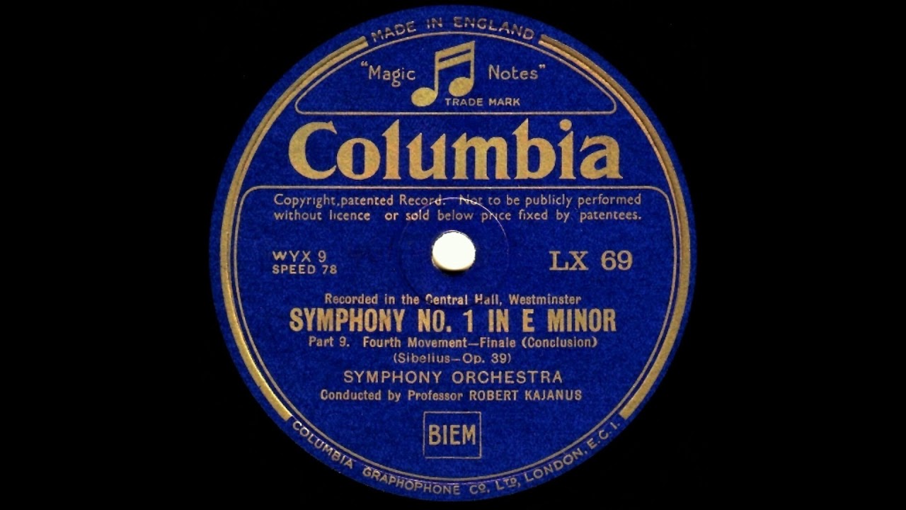 Sibelius Symphony No 1 In E Minor Op 39