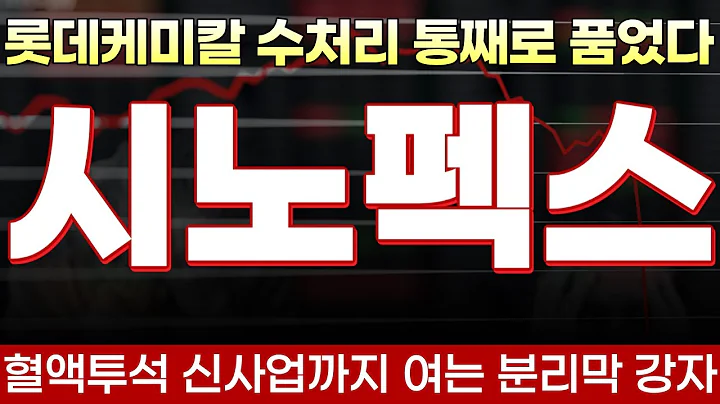 [시노펙스 주가전망] 롯데케미칼 수처리 인수! 혈액투석 신사업 가시화에 롯데케미칼 OCI와 함께 친환경 수처리 바이오 테마 핵심