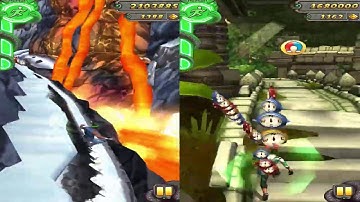 Temple Run 2 Reverse Gameplay   LOST JUNGLE VS VOLCANO ISLAND