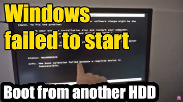 Windows failed to start (The PC is not booting from the correct Hard Drive, 0xc0000225)