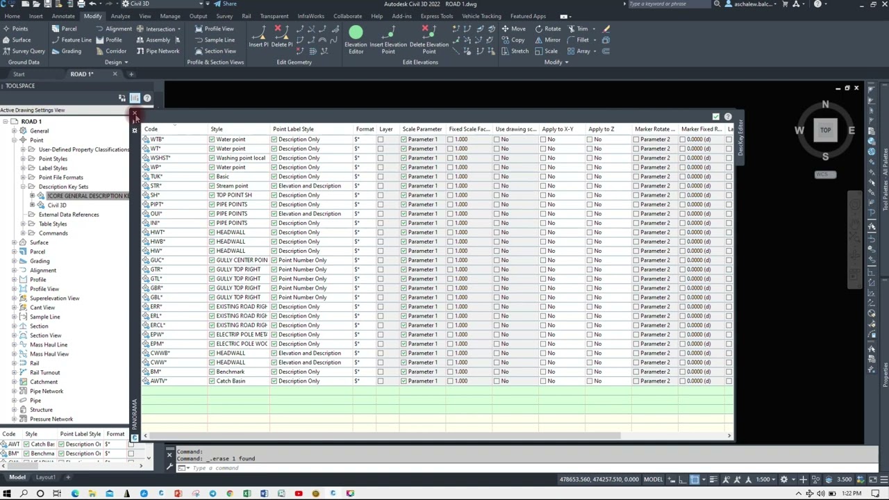 Civil 3D: Surface creation, Survey Data base and Description Code Set and Automate line work.