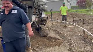 Pouring Slip Form Concrete Curb