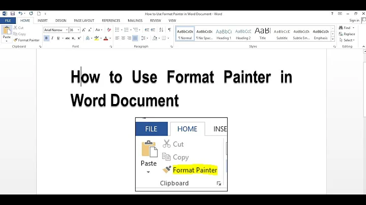 How to use format painter in Microsoft word (ms word)