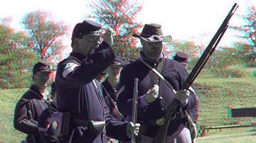 Rifle loading demo, Civil War re-enactment 3D Red/Cyan Anaglyph Stereo