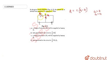 In the given circuit diagram figure, switch `S_w` is shifted from position 1 to position 2. Then...