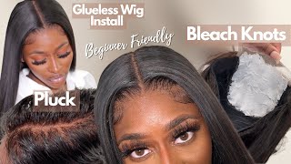 *DETAILED* BLEACHING, PLUCKING &amp; INSTALL | Silky Straight 5x5 HD Lace Closure Wig | Arabella Hair