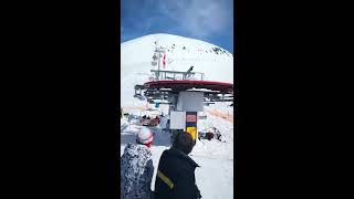 Terrifying footage of a chairlift malfunction in Georgia, საბაგიროს შეჯახება გუდაურში