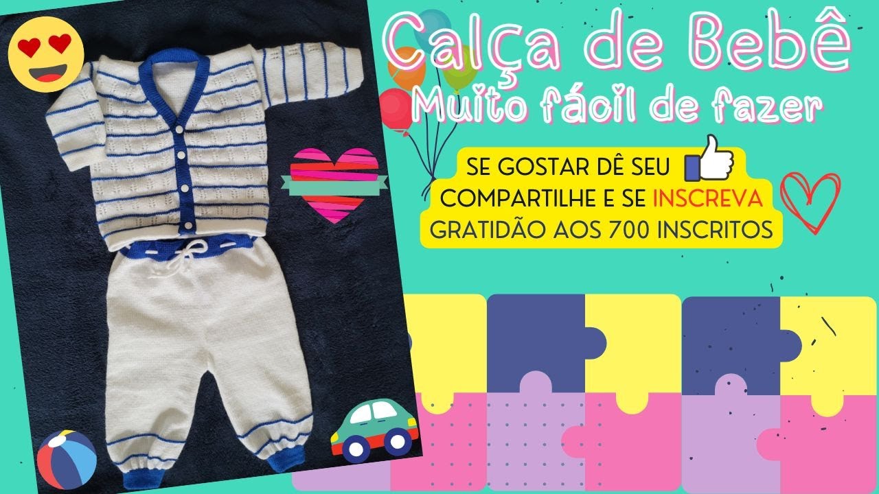 Calça de Bebê ❤️ #tricot a máquina #iniciante