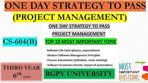 How to pass project management top 10 question rgpv university btech .