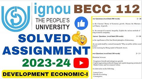 IGNOU ASSIGNMENT SOLVED 2023-24 BECC-112