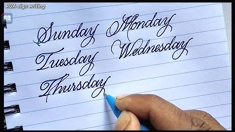 Sunday Monday Cursive writing | How to write day of the week with spellings | Cursive-Calligraphy
