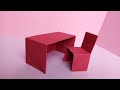 How to make an origami table and chairpaper furniturepaper chair and table paper crafts