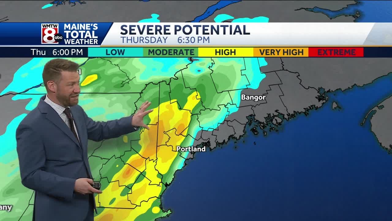 Maine to see strong to severe thunderstorms Thursday afternoon - YouTube