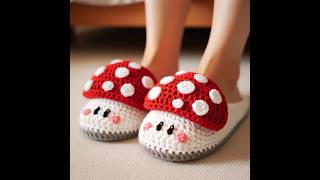 Cute woolen slippers #crochet #knitted #design #slippers