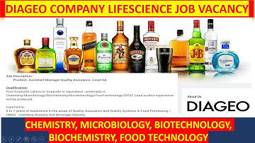 DIAGEO COMPANY JOB VACANCY FOR CHEMISTRY, MICROBIOLOGY, BIOTECHNOLOGY, BIOCHEMISTRY, FOOD TECHNOLOGY