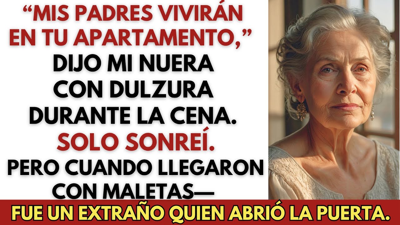 En la cena familiar, mi nuera asignó mi apartamento a sus padres — pero abrió un extraño