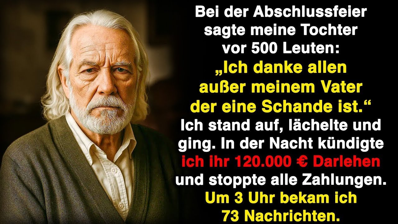 Als meine Tochter bei ihrer Ärzt-Abschlussfeier vor 500 Menschen sagte: „Ich danke allen, außer meinem Vater, der eine Schande für unsere Familie war“, saß ich in der fünften Reihe – mit einem...