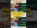 How to Search for Universities Abroad #youtubeshorts #usa