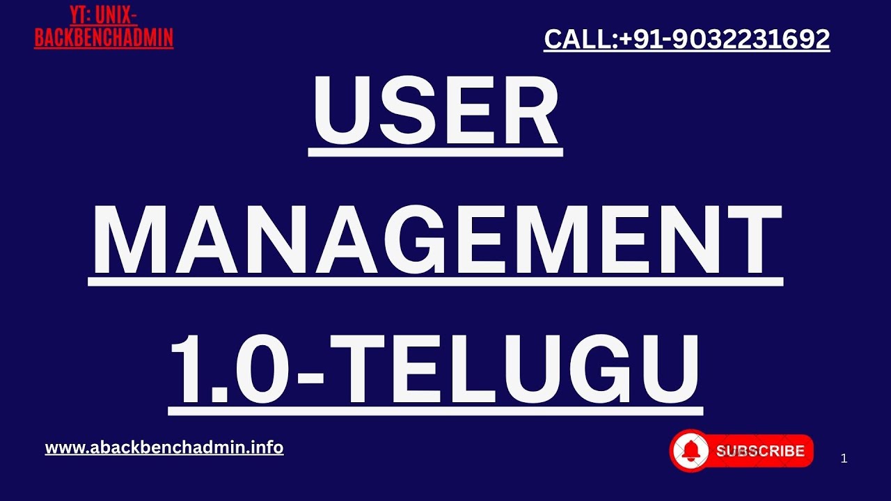 Linux User Management step by step explanation -1.0 In Telugu - YouTube