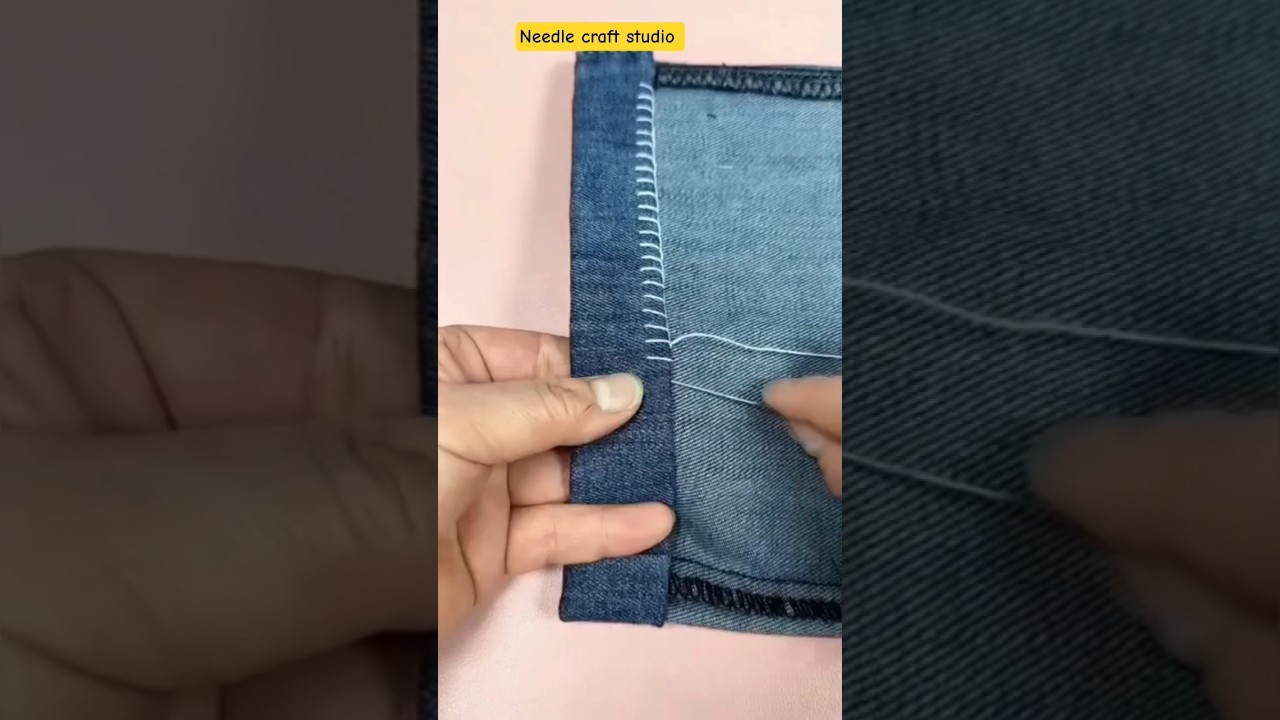 beautiful pant bottom Hamming by hand#embroidery#stitching#sewing#art#diy#handmade#ytshorts#yt