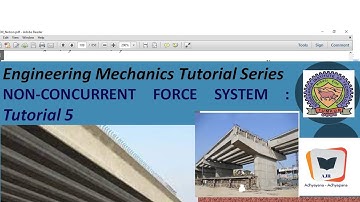Non Concurrent Forces Tutorial 5 || Dr. M A Jayaram