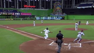 PHI@MIA: Marlins score on double play in the 2nd