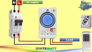 Single phase Timer switch connection with wiring diagram