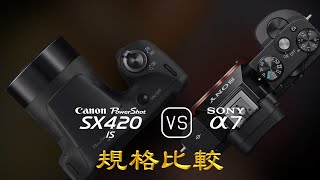 Canon PowerShot SX420 IS 與 Sony A7 的規格比較