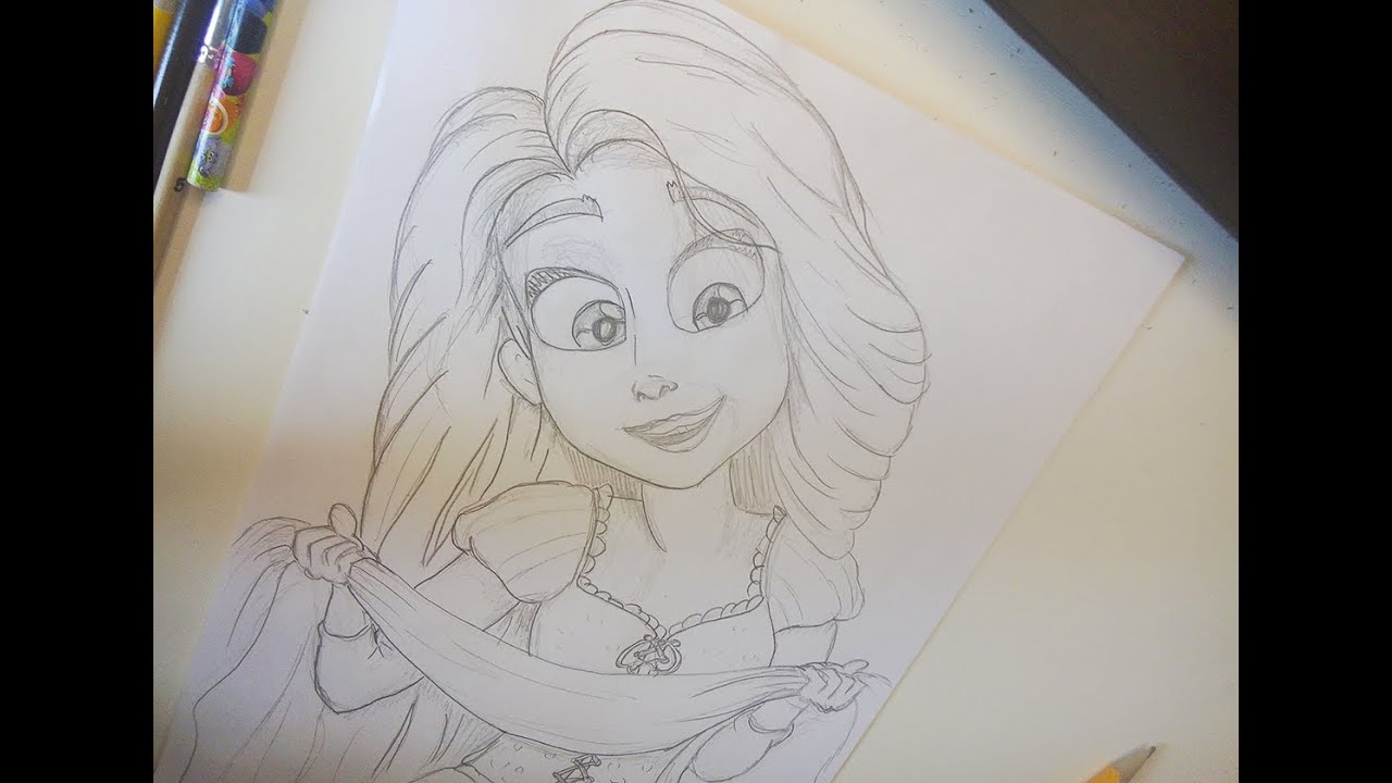 Drawing Rapunzel From Ralph Brokes Internet Tangled