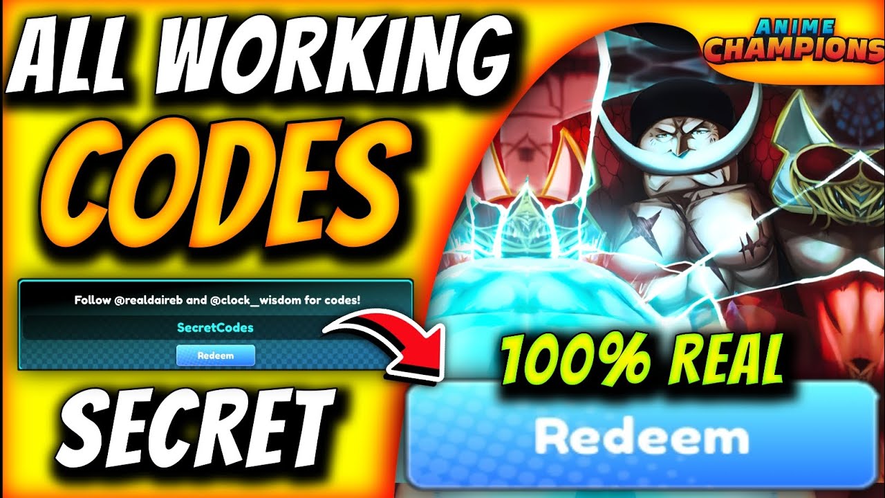 *NEW* All Working Secret Codes For Roblox Anime Champion Simulator New ...