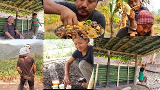 My Three Years Old Son Helping Me Build A Hut Authentic Naga Food Kents Vlog