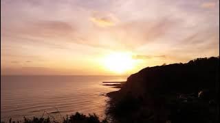 Sun Setting over Rock-a-Nore Beach Hastings viewed from Ecclesbourne Glen . ASMR